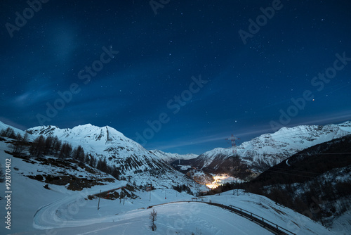 La Thuile ski resort at night