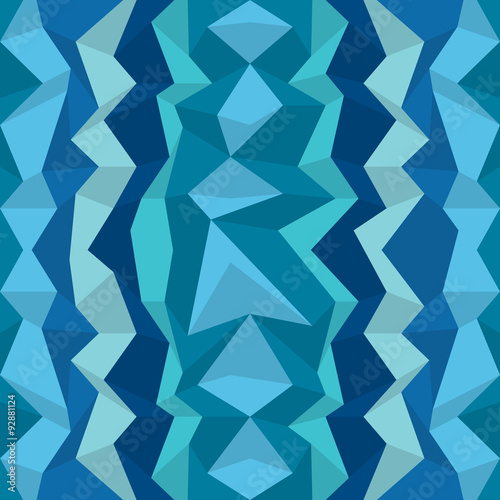 Polygonal blue pattern. Zigzag vector background, wall paper.