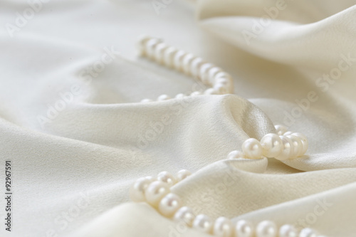 silk fabric with pearls - luxury background