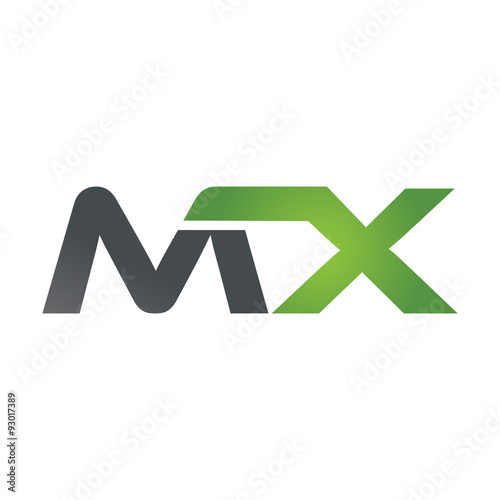 MX company linked letter logo green