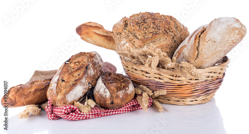 Fresh cereal breads and baguette