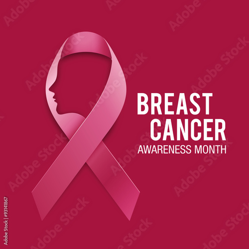 Breast Cancer Awareness Ribbon Background. Vector illustration