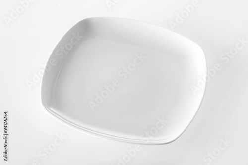 Empty plain white rectangular plate