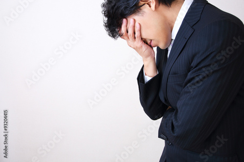 young asian businessman on white background