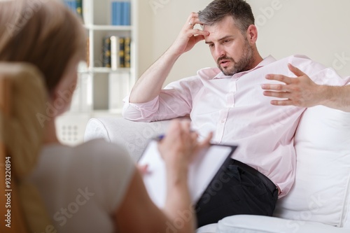 Businessman on psychotherapy session