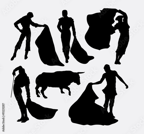 Matador sport silhouettes. Good use for symbol, logo, web icon, mascot, or any design you want. Easy to use.