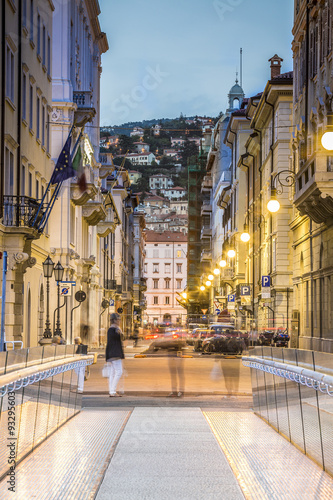 Ponte Curto and Trento Street in Trieste, Italy