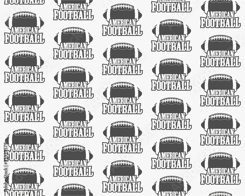 Vector american football seamless pattern. Sports retro monochrome style. Graphic vintage typographic design for print t-shirt, web. Illustration
