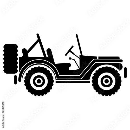 Icono plano jeep lateral