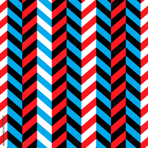 Seamless Geometric Red and Blue Pattern