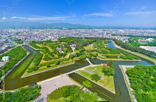 Goryokaku Park, where is a star fort built in 1855 in Hakodate, Hokkaido, Japan.