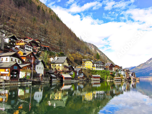 View of Hallstatt village in Alps, Austria