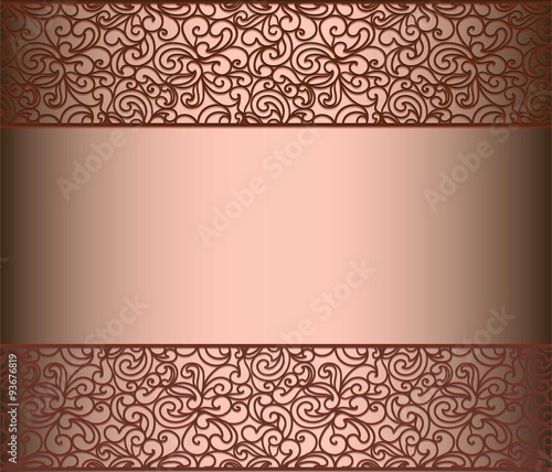 Vintage lace background for envelope, card or invitation with abstract lace borders. Red Marsala color. Vector