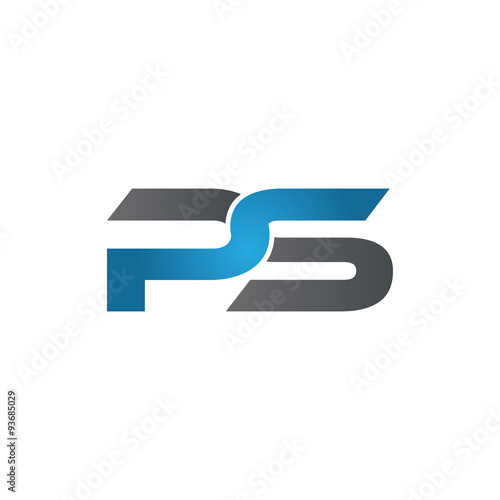 PS company linked letter logo blue