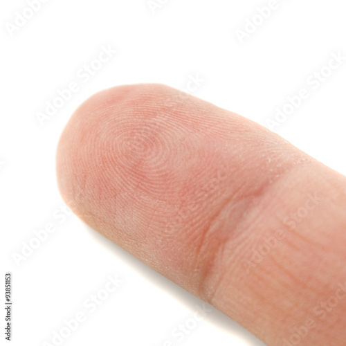 Fingertip on white