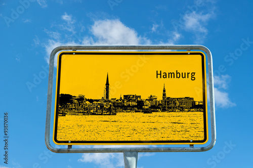 Ortstafel Hamburg mit Bild