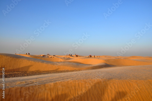 Sunset in the Sahara desert, Tunisia