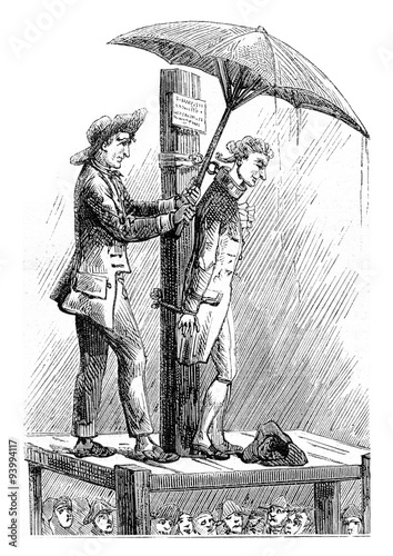 Dr. Shebbeare pillory (1758). Print the eighteenth century, vint