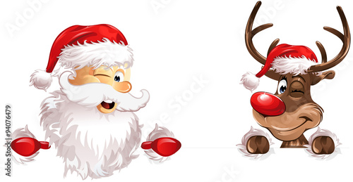 santa and rudolph banner bottom