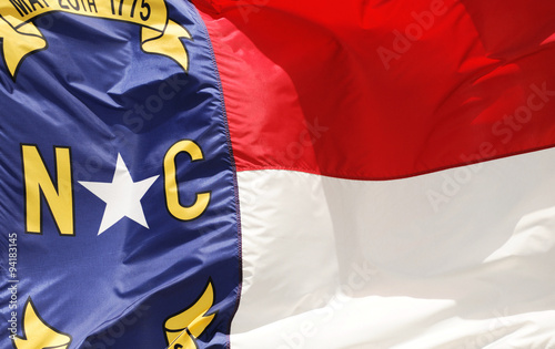 close-up on flag of North Carolina State