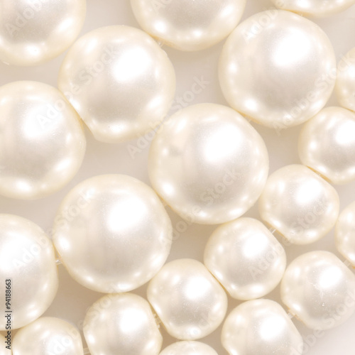 Pile of pearl on the white background