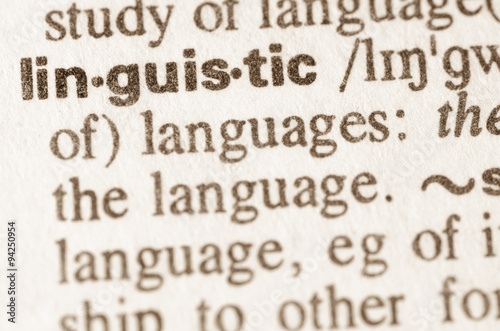 Dictionary definition of word linguistic