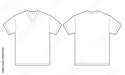 White V-Neck Shirt Design Template For Men