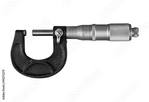 Micrometer isolated on white. Tool to measure distance