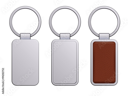 Realistic keychain pendant template.