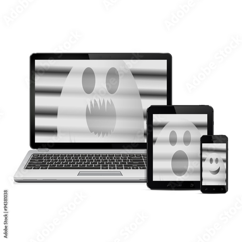 Ghosts on digital devices screens