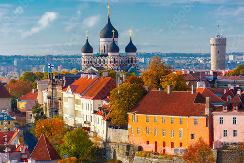 Aerial view old town, Tallinn, Estonia