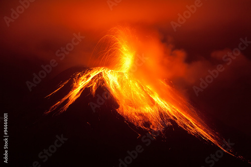 volcano erupting lava volcan landscape tungurahua explosion ecuador active magma south tungurahua eruption exploding in the nighttime of 30 11 2011 ecuador shot with canon eos 5d marker ii converted