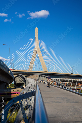 The Zakim Bridge with blus sky in Boston