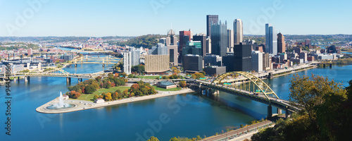 Panoramic view on Pittsburgh, PA 