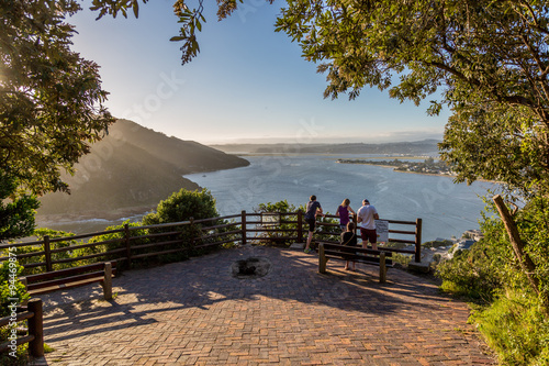 Tourists appreciating the beautiful view of Knysna in South Africa
