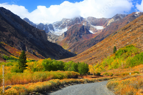 Scenic landscape at McGee creek road in California 