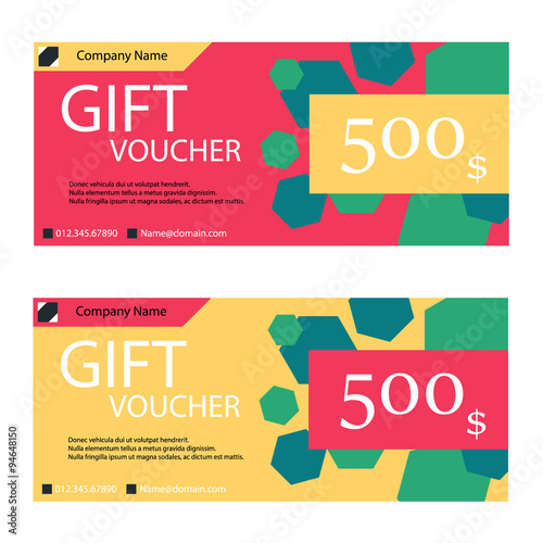 Gift voucher,Coupon template with flat design
