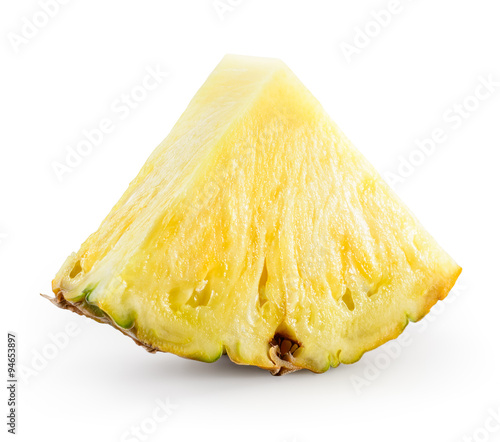 Fresh pineapple piece isolated on white. With clipping path.