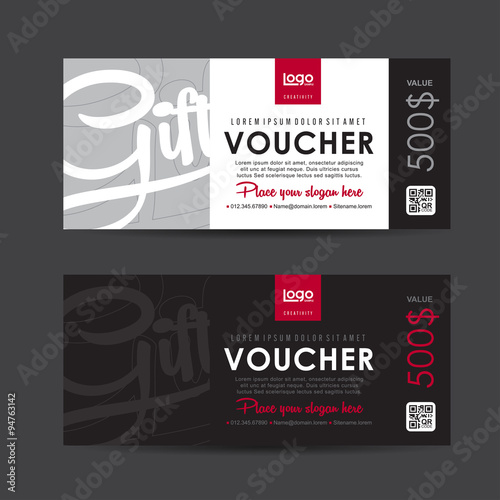 Gift voucher template with colorful pattern,Vector illustration