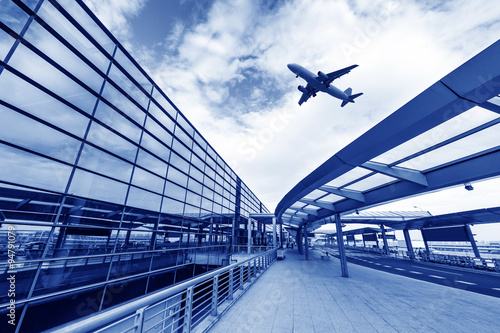 the scene of airport building in shanghai china