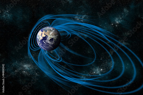 The Magnetosphere that Surrounds the planet Earth - Elements of this image furnished by NASA.