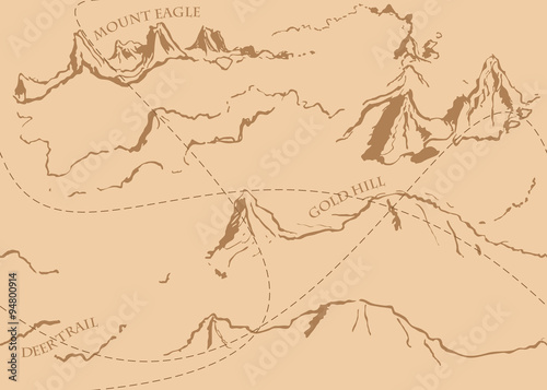 Vintage pattern with historic fable map. Seamless background, vector.