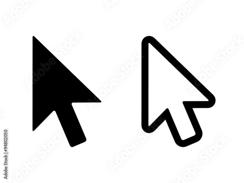 Computer mouse click pointer cursor arrow flat icon for apps and websites