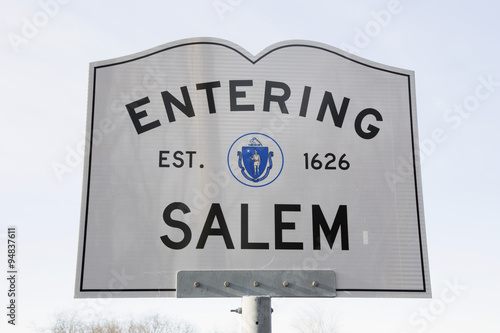 Entering Salem Road Sign, Massachusetts, USA, 03.16.2014