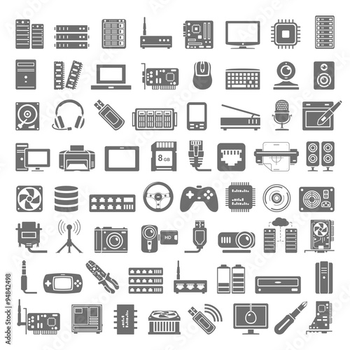 Black Icons - Computer and Network Hardware