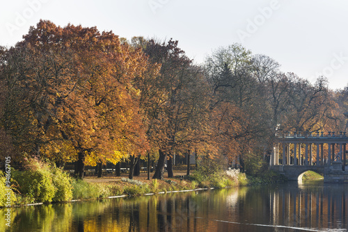 Royal Lazienki Park in autumn, Warsaw, Poland.