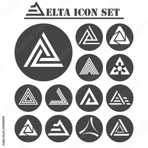 Delta letter icons set