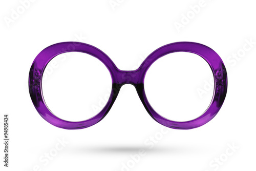 Fashion purple glasses style plastic-framed isolated on white ba