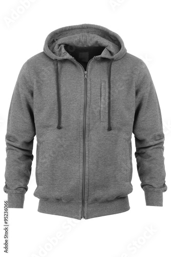 grey hoodie on white background