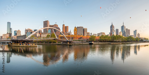 Panorama view of Melbourne cityscape.